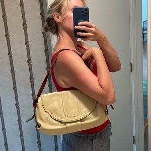 Donald D Pliner shoulder off white shoulder purse